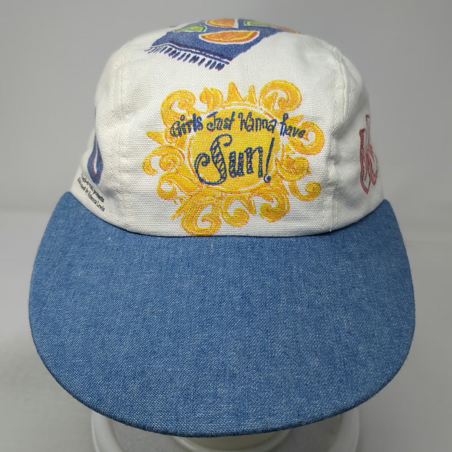 Relevant Headwear Snapback White One Size Summer Sun Graphic Denim Brim USA Hat