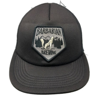 District Trucker Hat Black One Size Snapback Barbarian Brewing Wolf Brewery Logo