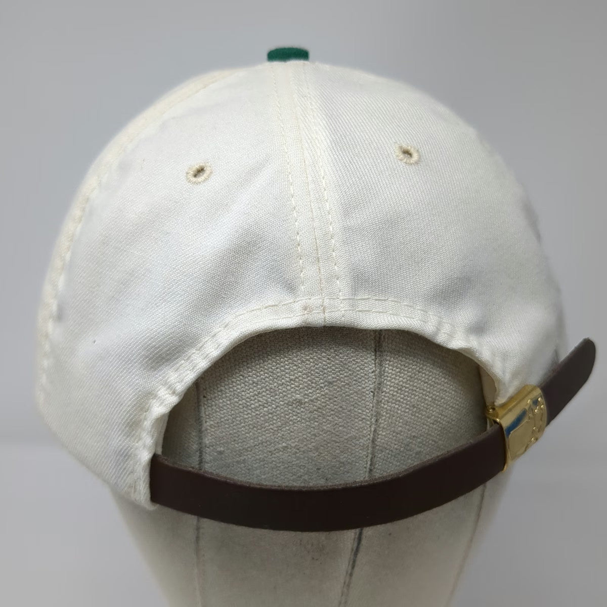 American Needle Masters Baseball Cap White Green One Size Leather Strap Hat