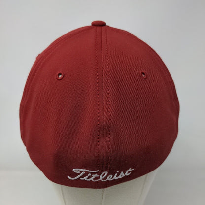 Titleist Fitted Hat Red Large-XL Embroidered 6 Panel Vent Holes