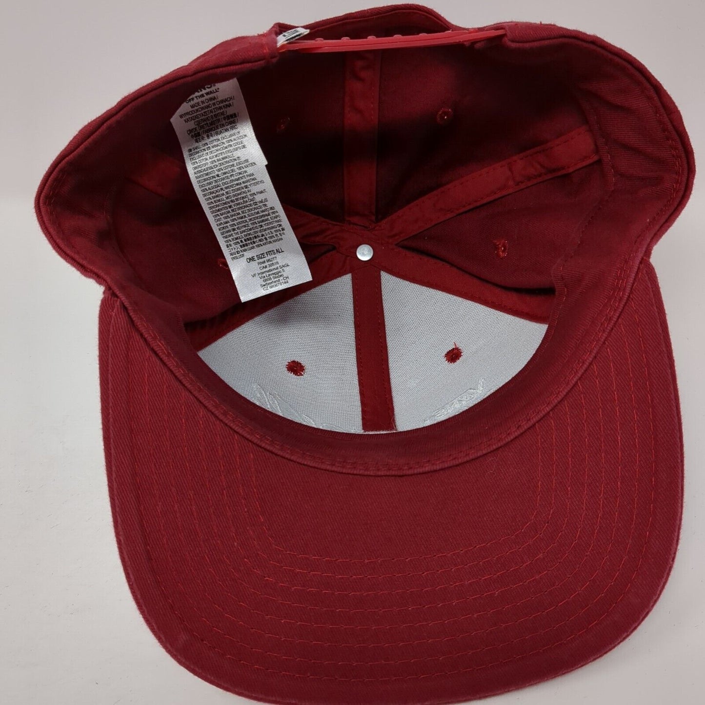 Vans Off The Wall Since 1968 Snapback Hat Red One Size Adjustable Embroidered