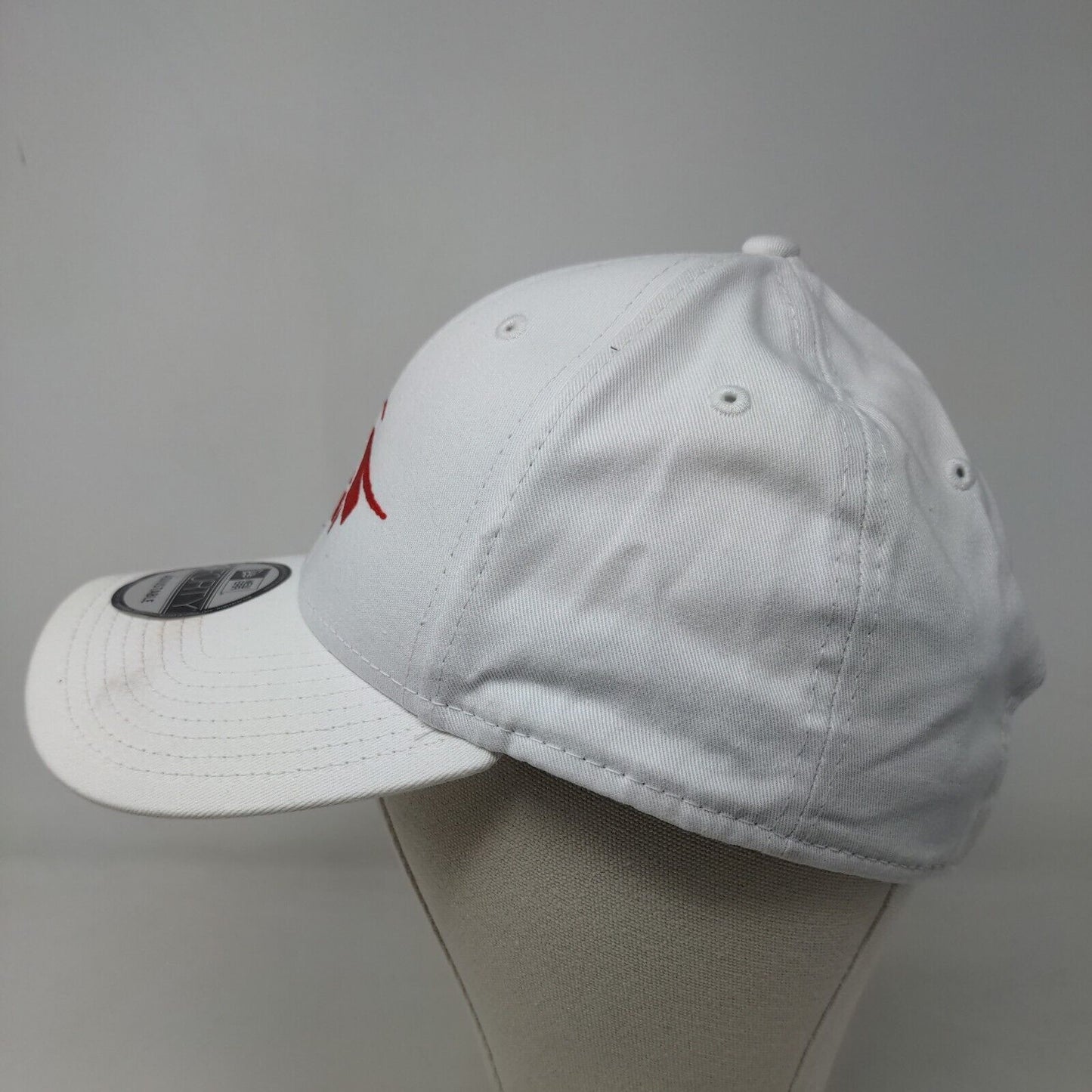 New Era Men's Strapback Hat White OSFM Embroidered Logo 9Forty