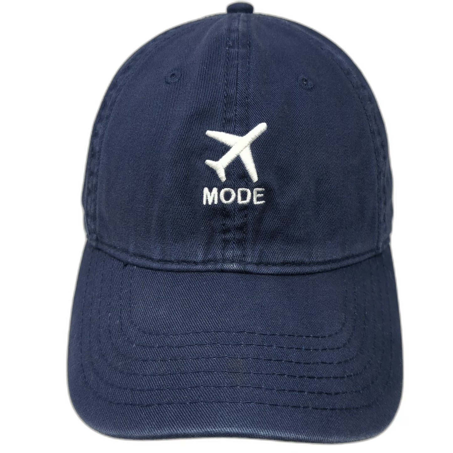 Baseball Cap Blue One Size Airplane Mode Graphic Slideback Cotton Strapback Hat