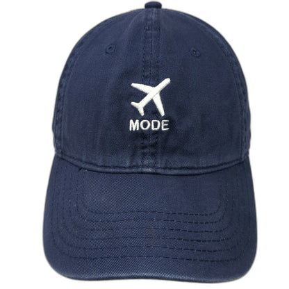 Baseball Cap Blue One Size Airplane Mode Graphic Slideback Cotton Strapback Hat