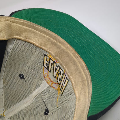 New Era Snapback Black L Cast & Flash Crew Green Underbrim Made in USA Hat