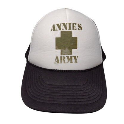Annie's Army Snapback Rope Trucker Hat Black OSFM Mesh Back Otto