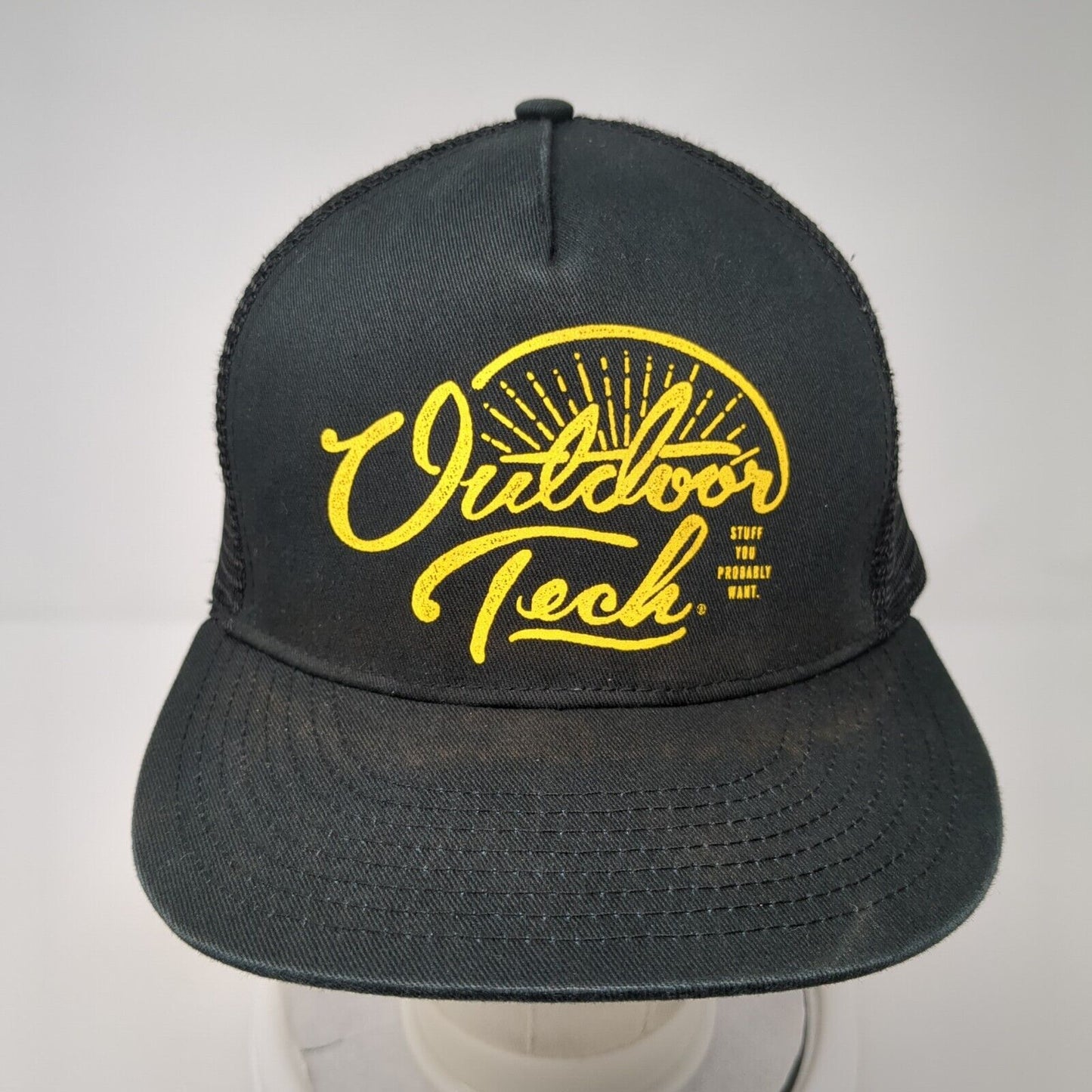 Outdoor Tech Snapback Mesh Back Trucker Hat Black One Size Colorblock