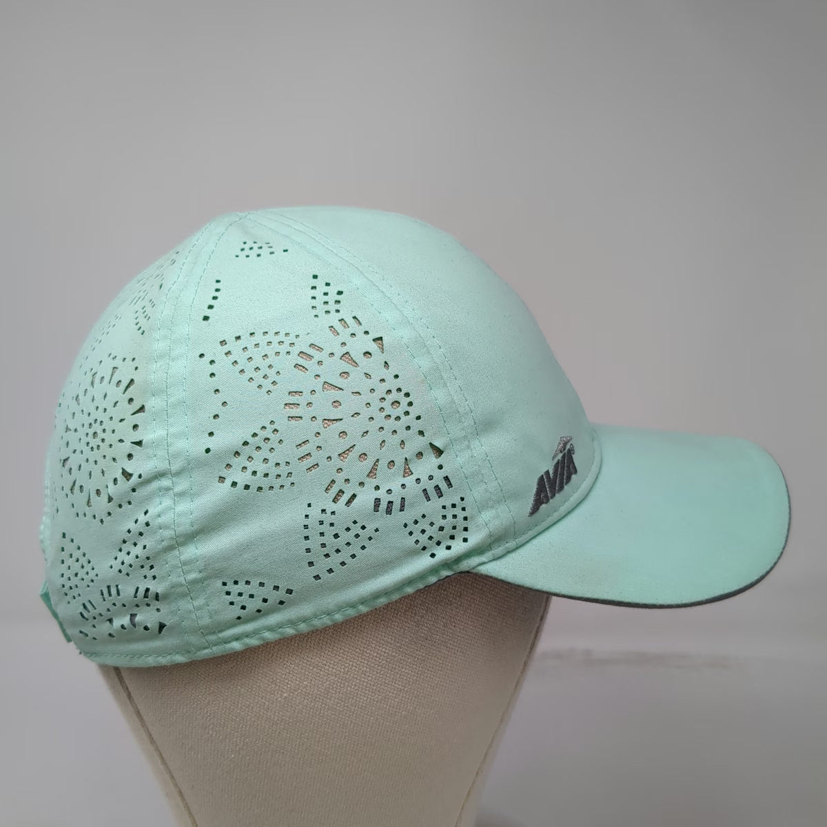 Avia Baseball Cap Blue One Size Laser Cut Floral Pattern Running Strapback Hat