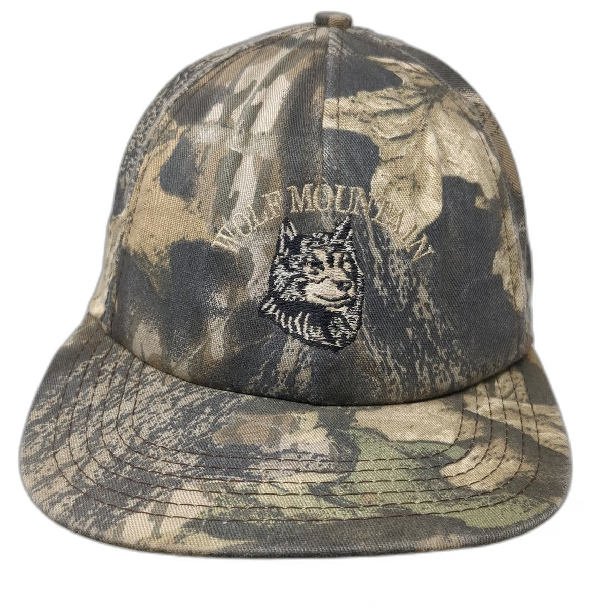 Key Snapback Green Camo Wolf Mountain Hunting Made in USA Hat Woods Vintage