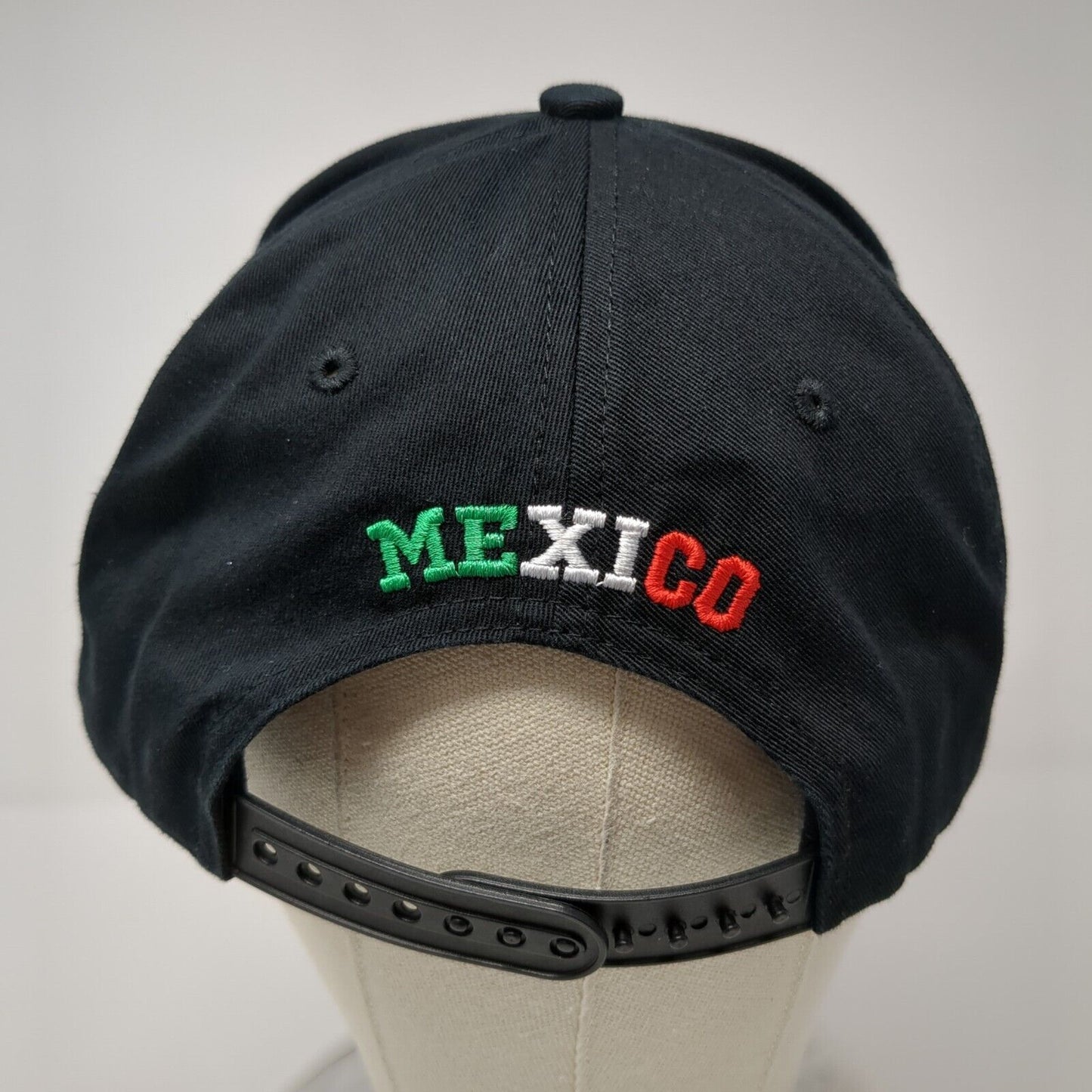 M Mexico Flag Snapback Hat Black One Size Adjustable Embroidered