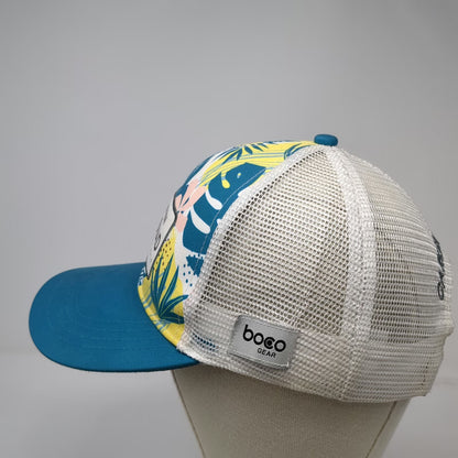 Boco Gear Trucker Hat Blue White One Size Carlsbad Marathon Tropical Floral Hat