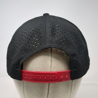 Snap-on Trucker Hat Black One Size Red Undervisor Perforated Panels Snapback