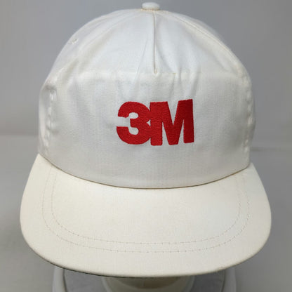 Cap America 5 Panel White 3M Red Logo Green Underbrim Snapback Hat Vintage