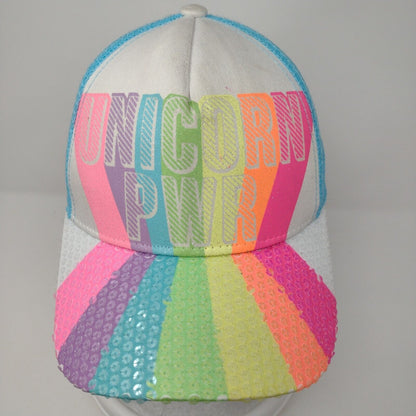 Unicorn PWR Snapback Trucker Hat Multicolor OSFA Mesh Back Claire's