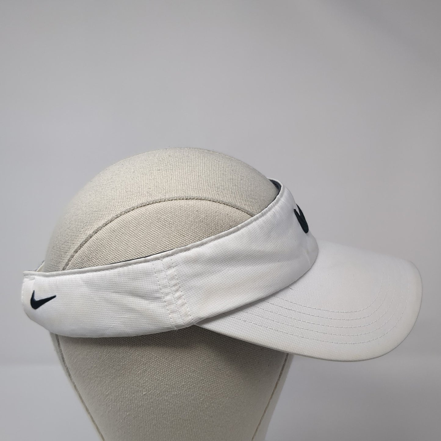 Nike Golf Strapback Sun Visor Hat White OS Adjustable Lightweight Embroidered