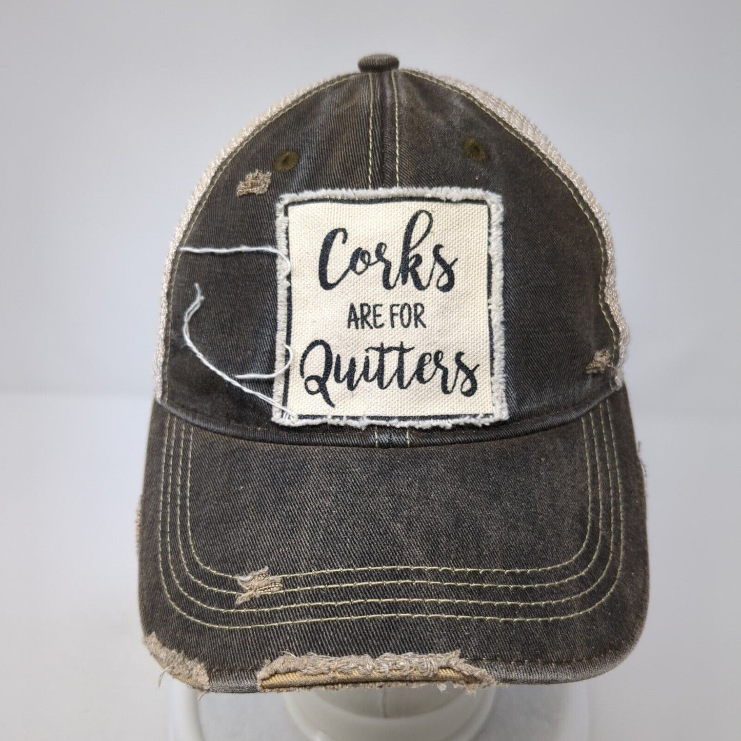 Corks Are For Quitters Snapback Trucker Hat Multi One Size Distressed Headmost