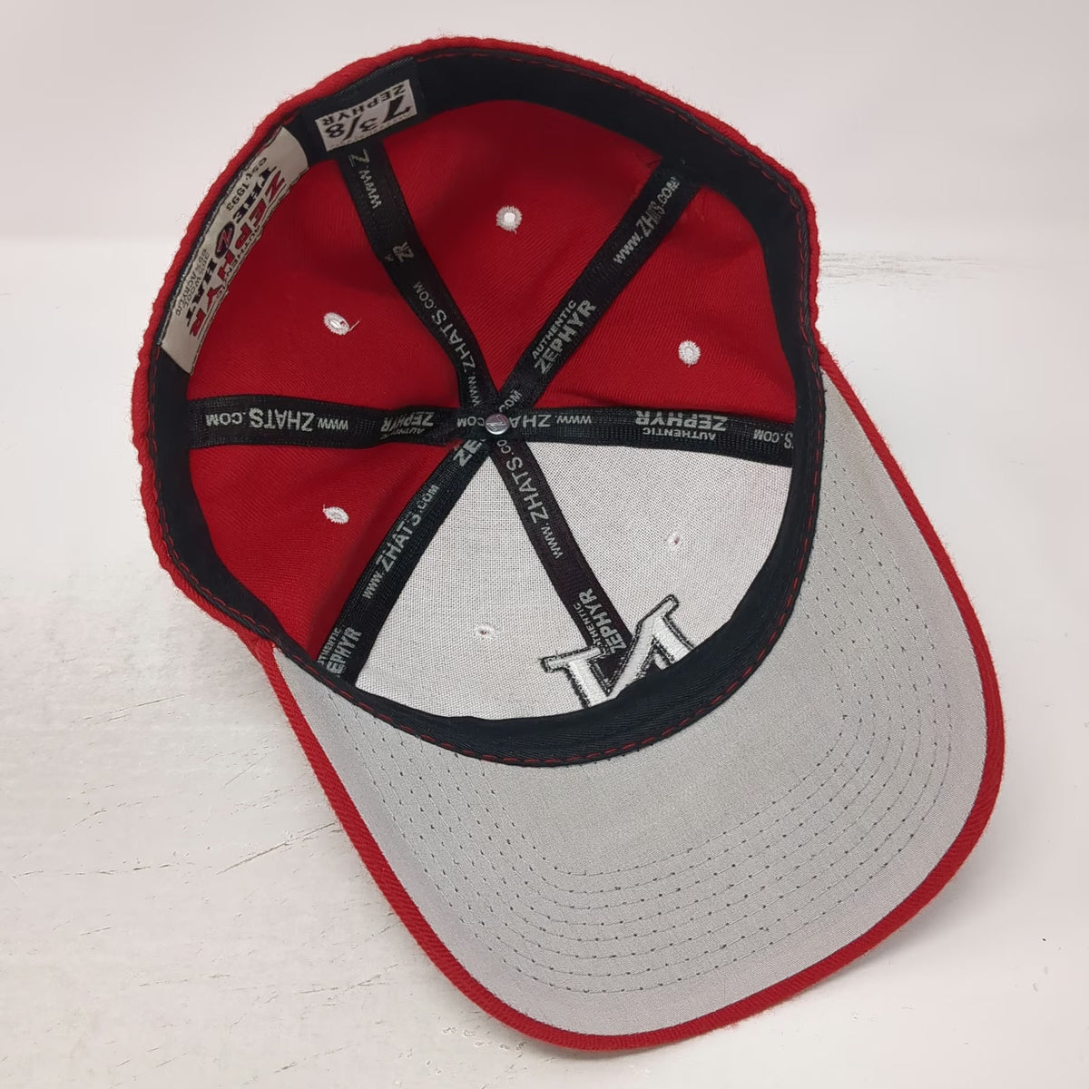Nebraska Cornhuskers NCAA Zephyr Cap Red 7 3/8 Fitted Gray Underbill Wool Hat