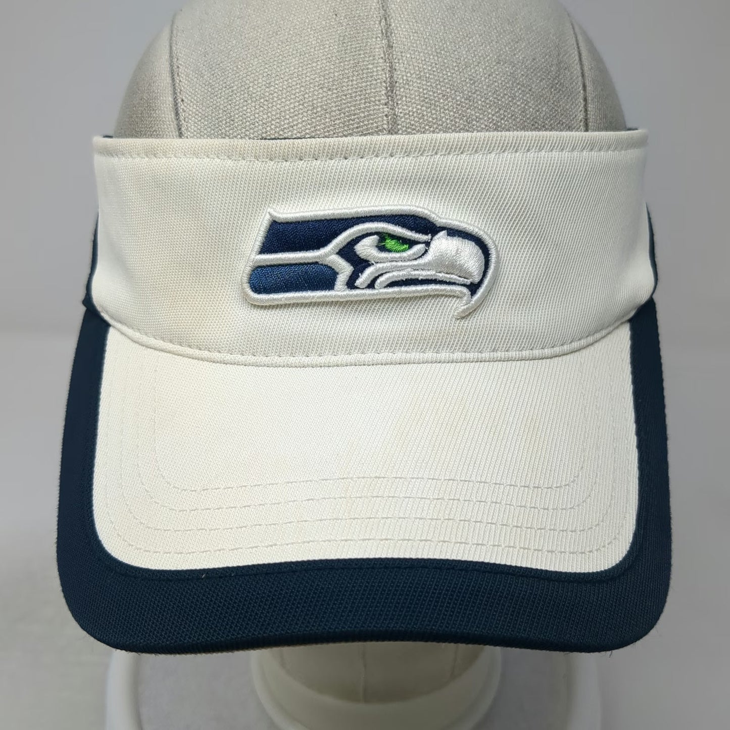 Seattle Seahawks NFL Reebok Visor White Blue One Size On Field Strapback Hat