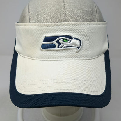 Seattle Seahawks NFL Reebok Visor White Blue One Size On Field Strapback Hat