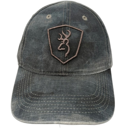Browning Baseball Cap Gray One Size Strapback Shield Buckmark Embroidered Hat