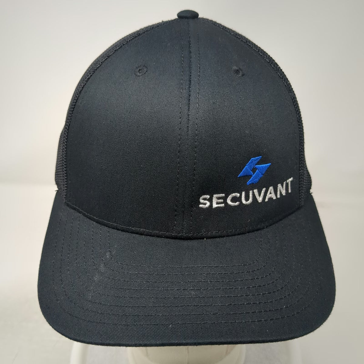 Richardson Trucker Hat Black One Size Secuvant Embroidered Logo Mesh Snapback