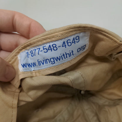 Living With It Aventis Strapback Hat Tan One Size Embroidered Adjustable