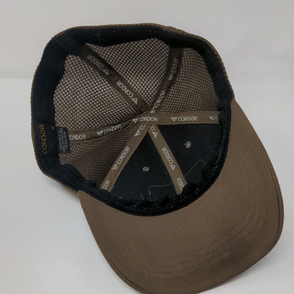 Condor Patch Fitted Mesh Back Hat Brown L/XL Vent Holes 6 Panel
