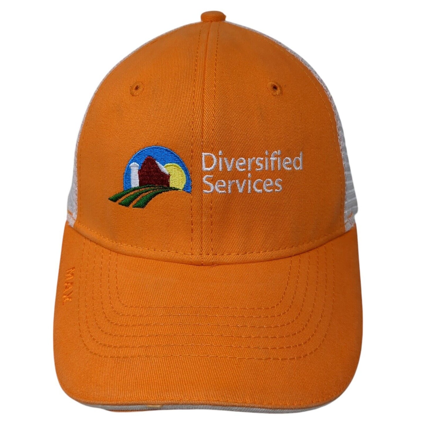 Diversified Services Strapback Mesh Back Trucker Hat Orange One Size