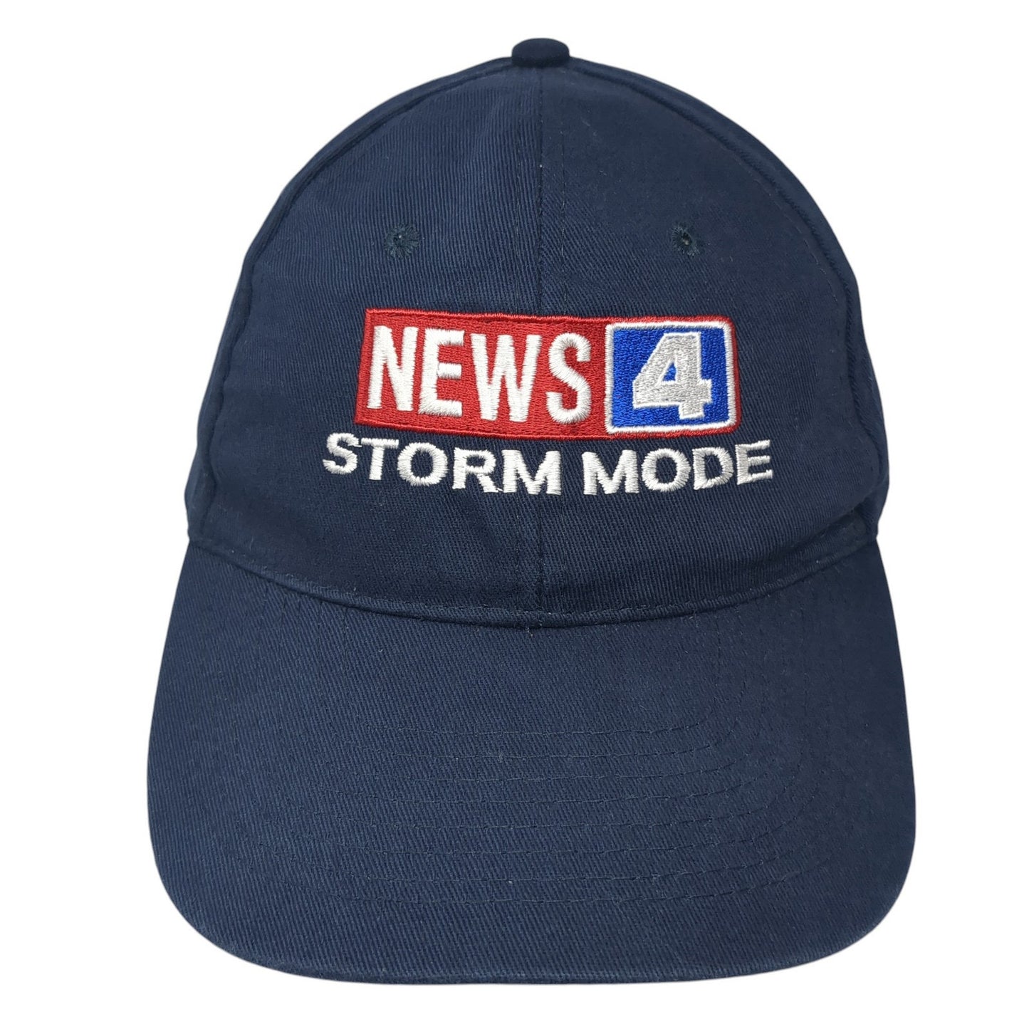 News 4 Storm Mode Strapback Hat Blue One Size Embroidered Hit Wear