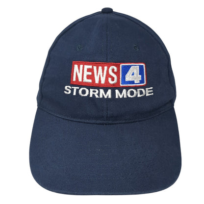 News 4 Storm Mode Strapback Hat Blue One Size Embroidered Hit Wear
