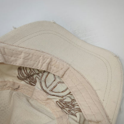 Army Cap Beige One Size Peace Sign Rhinestone Wings Distressed Hat