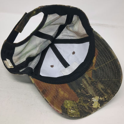 R+L Carriers Baseball Cap Green Camo One Size Mesh Back Leather Patch Hat