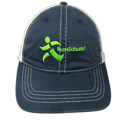 Pacific Headwear Trucker Hat Blue One Size Run4Scituate Snapback Mesh Back