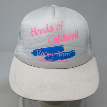 Honda of Caldwell Racing Team Trucker Hat White One Size Idaho Mesh Snapback