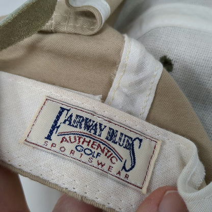 Fairway Blues Baseball Cap Beige Brown One Size Strapback Green Underbrim Golf
