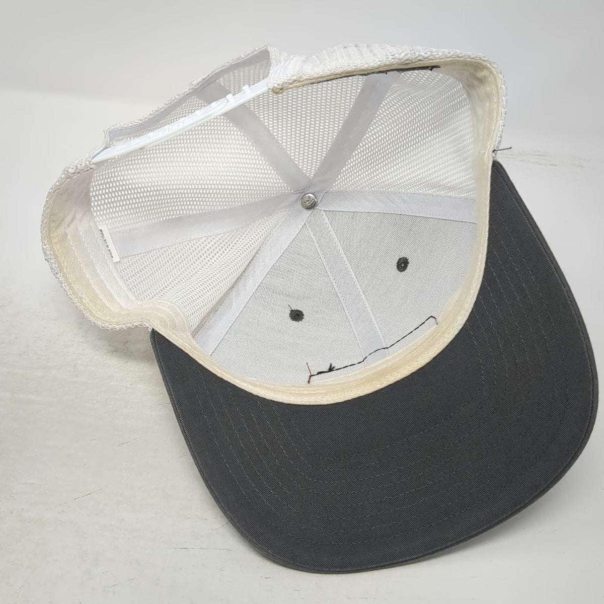 Richardson Trucker Hat Gray One Size Brown Bat Co. Leather Patch Mesh Snapback