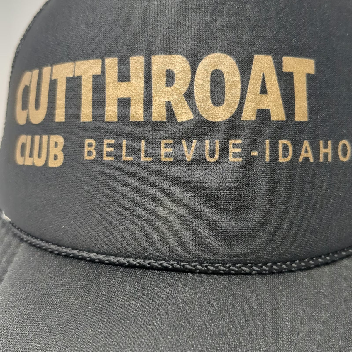 OTTO Cutthroat Club Bellevue Idaho Trucker Hat Black Gold One Size Mesh Snapback