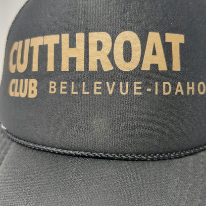 OTTO Cutthroat Club Bellevue Idaho Trucker Hat Black Gold One Size Mesh Snapback