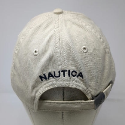 Nautica Baseball Cap Beige One Size Slideback Cotton Embroidered Blue Sail Hat