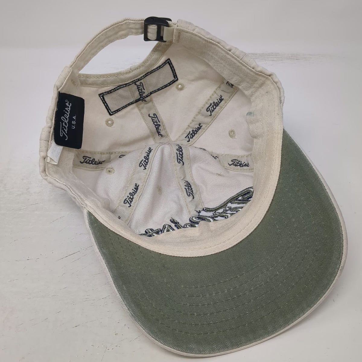 Titleist Baseball Cap Beige One Size FootJoy FJ Adjustable Cotton Green Blue hat
