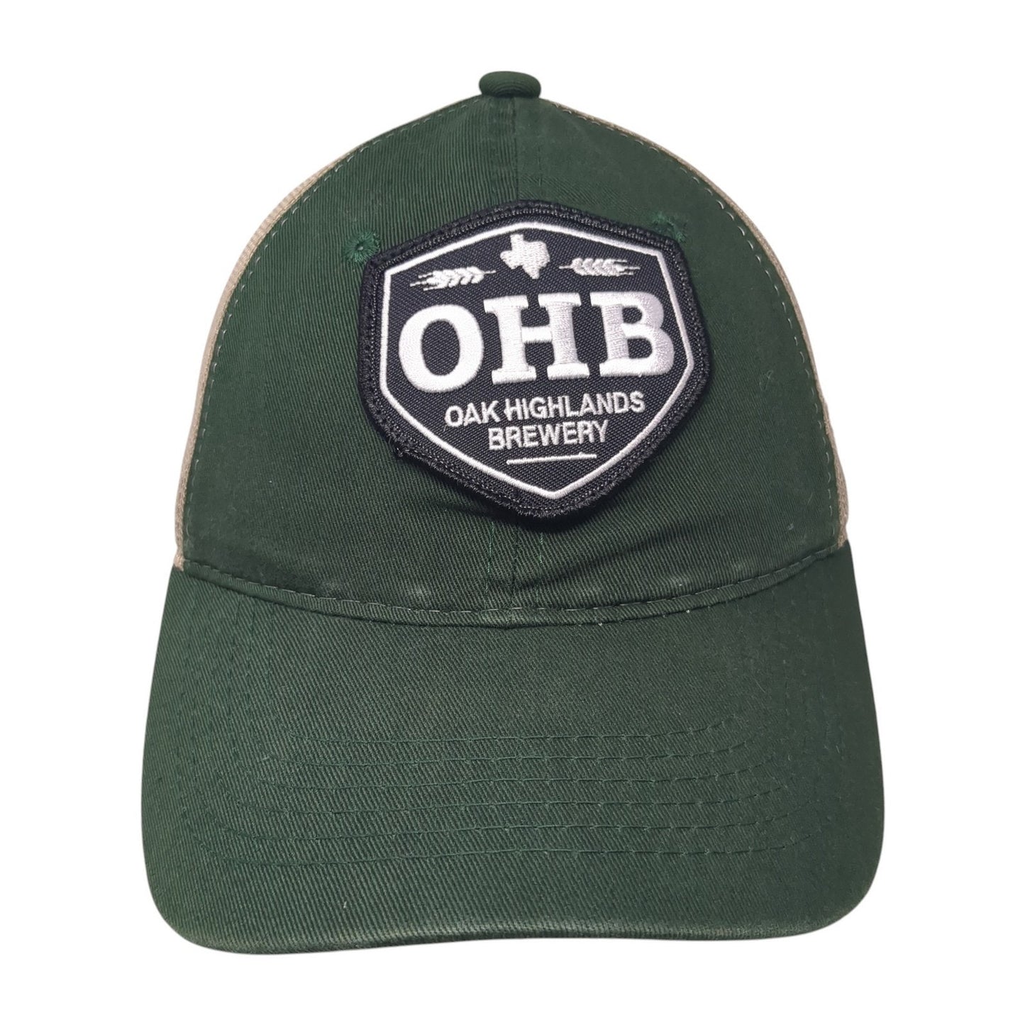 OHB Oak Highlands Brewery Strapback Trucker Hat Green One Size Mesh Back
