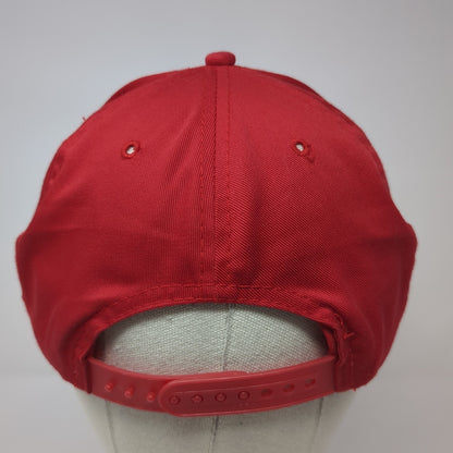 Red Hat Hubby Snapback Hat Red One Size Adjustable Embroidered 6 Panel Otto