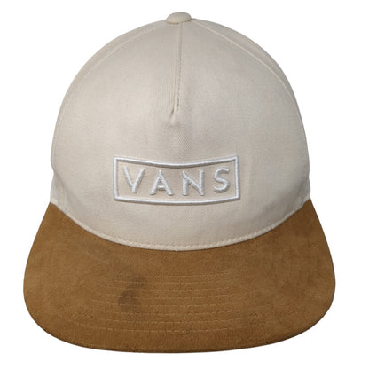 VANS Snapback Hat Beige One Size Adjustable Embroidered 6 Panel Polyester