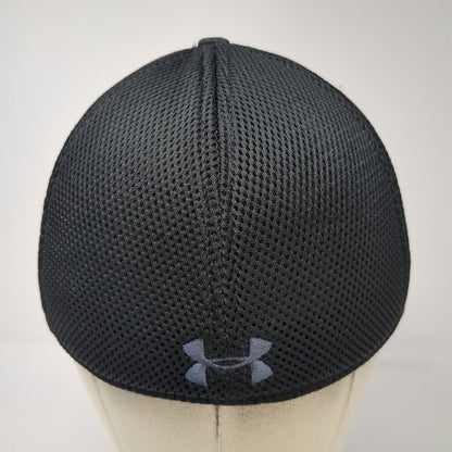 Under Armour Baseball Cap Black L Mesh Back Stretch Fit Embroidered Logo Hat