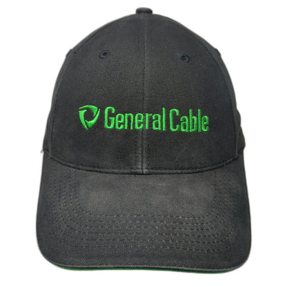 Asset Crafted Baseball Cap Black Green One Size General Cable Logo Strapback Hat