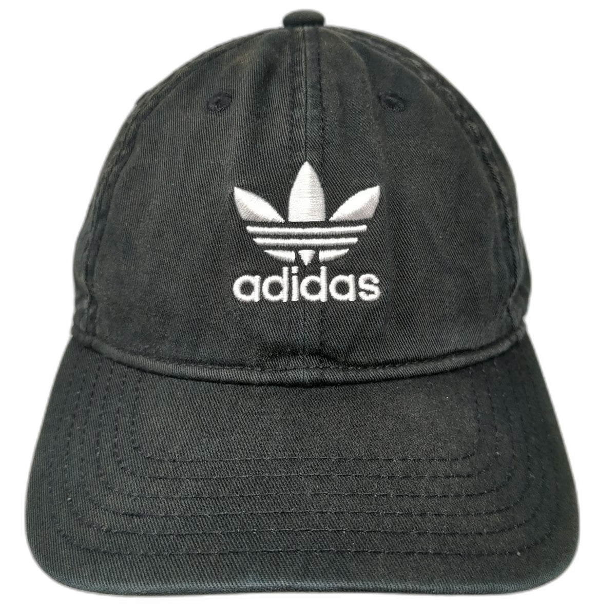 adidas Baseball Cap Black One Size Trefoil Embroidered Logo Slideback Cotton Hat