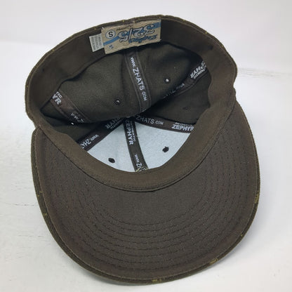 Zephyr Brown Baseball Cap S Fitted Bucking Bronco All Over Print Embroidered Hat