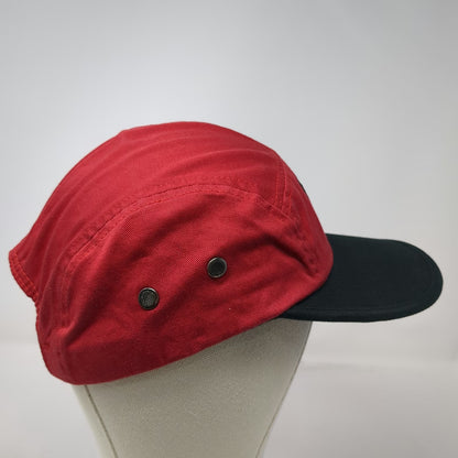 us versus Them 5 Panel Hat Red Black One Size Adjustable Embroidered Flat Brim