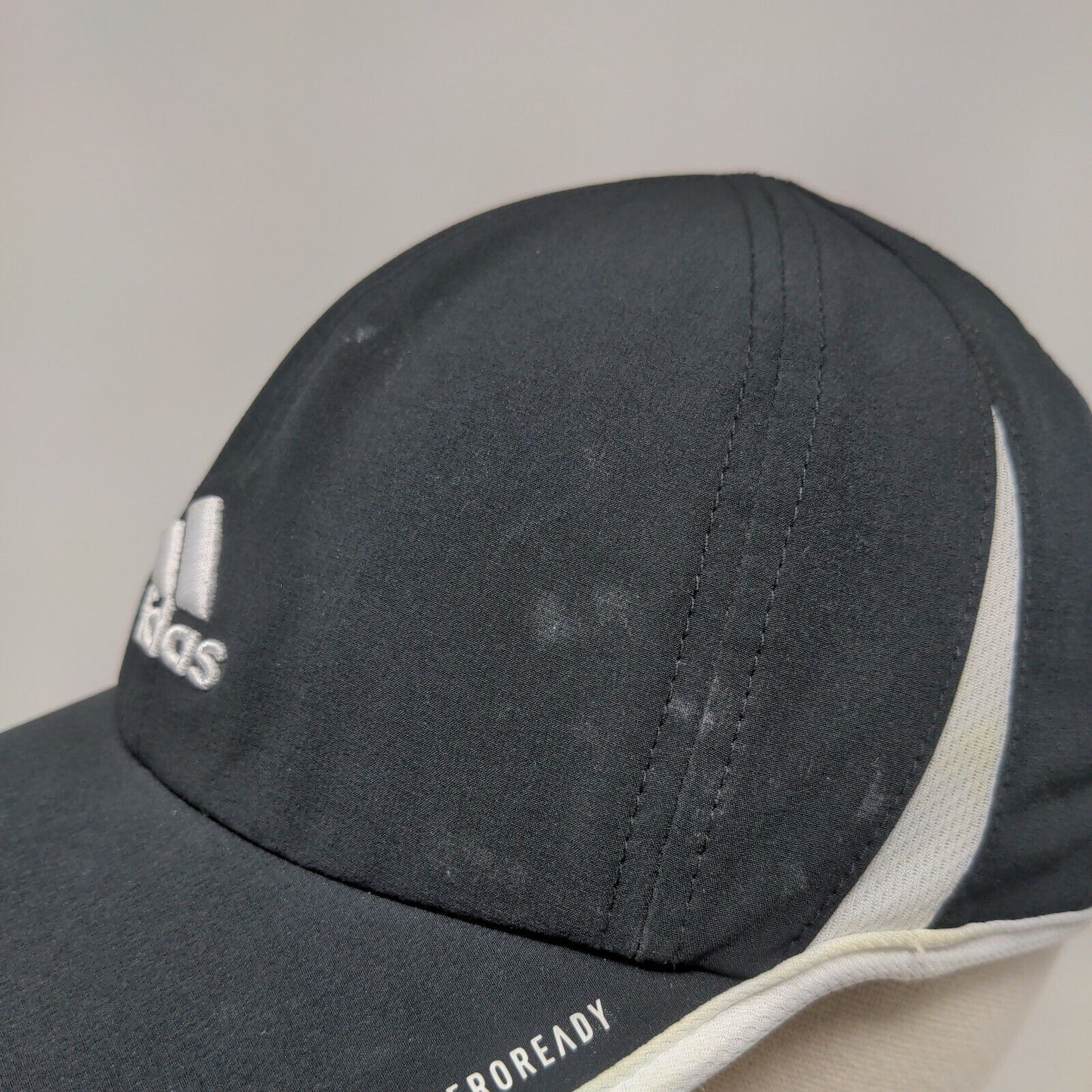 Adidas Aeroready Strapback Hat Black One Size Embroidered White Trim