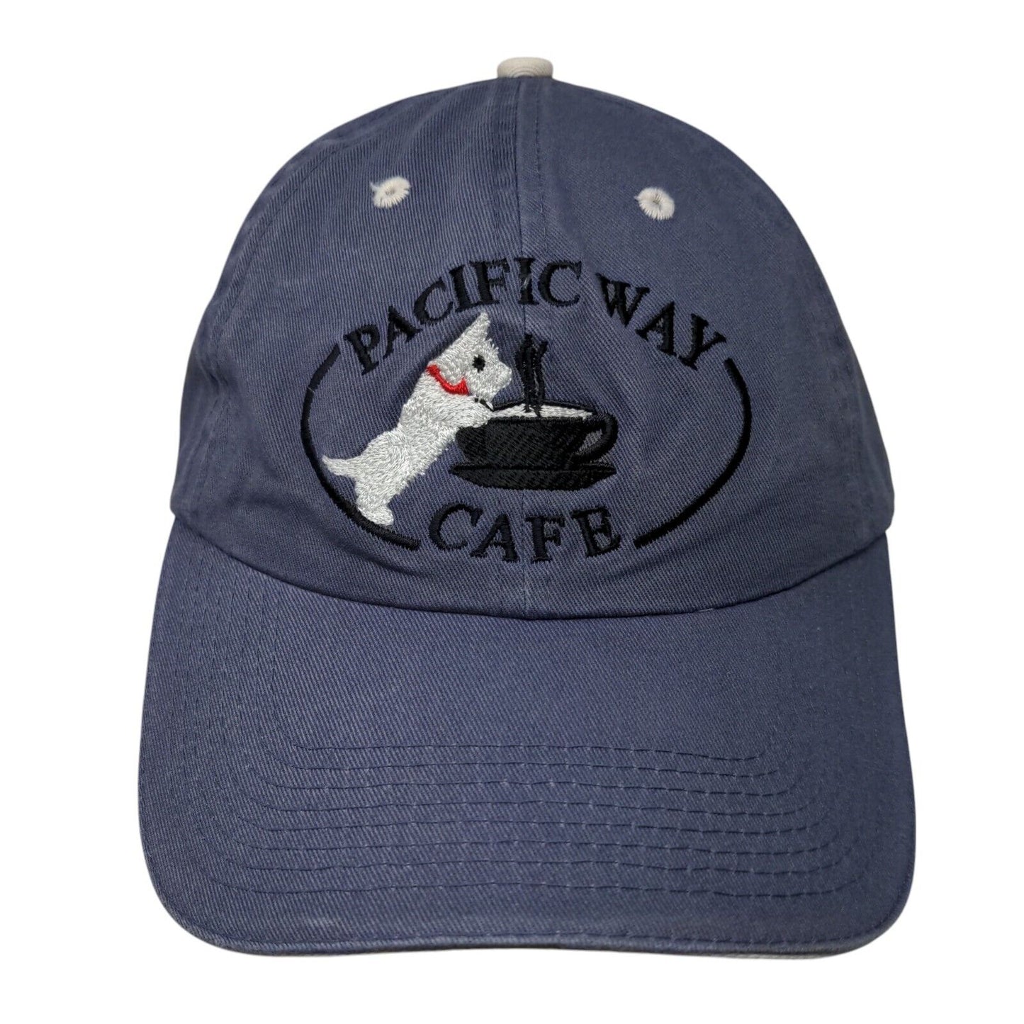 Pacific Way Cafe Slideback Hat Blue OSFA Embroidered Fahrenheit
